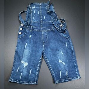 New Urban Fashion Adult Rags Blue Jeans Short Dungarees Size S